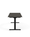 Side view of the Humanscale eFloat Go 2.0 Sit-Stand Desk with grey top and black base – Kansas City Office Design