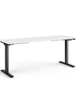 Side view of the Humanscale eFloat Go 2.0 Sit-Stand Desk with white top and black base – Kansas City Office Design