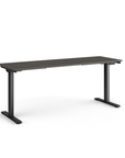 Side view of the Humanscale eFloat Go 2.0 Sit-Stand Desk with grey top and black base – Kansas City Office Design