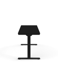Side view of the Humanscale eFloat Go 2.0 Sit-Stand Desk with black top and black base – Kansas City Office Design
