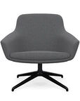Front view of the Gobi Mid-Back Modern Lounge Chair with Black Metal Legs in Gray Fabric. Kansas City Office Furniture