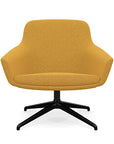 Front view of the Gobi Mid-Back Modern Lounge Chair with Black Metal Legs in Gold Fabric. Kansas City Office Furniture