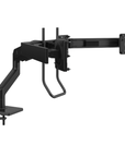 Humanscale M10 triple monitor arm with crossbar front view. Black. Kansas City Office Furniture.