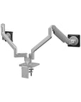 Humanscale M2.1 dual monitor arm silver finish. Back View. Kansas City Office Design.