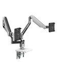Humanscale M2.1 dual monitor arm polished aluminum finish. Front View. Kansas City Office Design.