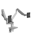 Humanscale M2.1 dual monitor arm silver finish. Front View. Kansas City Office Design.