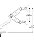 Humanscale M8.1 monitor arm dimensions