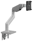 Humanscale M8.1 monitor arm in silver finish. Front view.