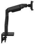 Humanscale M8.1 monitor arm in Black finish. Side view.