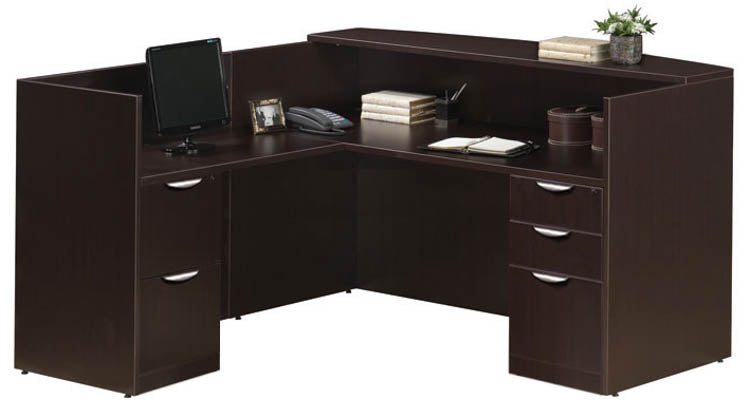 L-Shaped Reception Desk with Full Pedestals 71"x72" - Kansas City Office Furniture