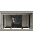 Top view of the Meeting Room Phone Booth – White Soundproof Office Pod with Glass Door and Seating. Kansas City Office Furniture