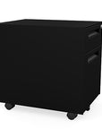 Side view of a Two-Drawer Mobile Black Pedestal - Kansas City Office Furniture