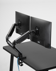 SitOnIt Mobio Double Monitor Arm in Black. Kansas City Office Furniture
