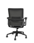 Back View of SitOnIt Novo Chair. Breathable Mesh in Black with Black Frame. Adjustable Ergonomic Chair by Kansas City Office Design