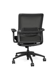 Back view of the SitOnIt Novo Desk Chair in Black Mesh with black Fabric Seat and black frame – Adjustable Ergonomic Chair by Kansas City Office Design