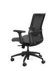 Side view of SitOnIt Novo Chair. Breathable Mesh in Black with Black Frame. Adjustable Ergonomic Chair by Kansas City Office Design