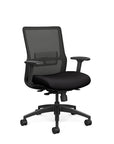 SitOnIt Novo Desk Chair in Black Mesh with black Fabric Seat and black frame – Adjustable Ergonomic Chair by Kansas City Office Design
