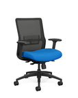 SitOnIt Novo Desk Chair in Black Mesh with Blue Fabric Seat and black frame – Adjustable Ergonomic Chair by Kansas City Office Design