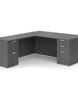 L-Shaped Double Pedestal Office Desk 36"x72" with 24"x48" Return - Kansas City Office Furniture