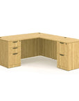 L-Shaped Double Pedestal Office Desk 36"x72" with 24"x48" Return - Kansas City Office Furniture
