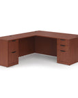 L-Shaped Double Pedestal Office Desk 36"x72" with 24"x48" Return - Kansas City Office Furniture