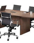 Boat Shaped Conference Table with Slab Base - Kansas City Office Furniture