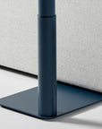 The base of a slate blue Humanscale Float micro height adjustable table on glides. Kansas City Office Design.