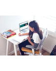 Reya Office Desk with Angled Metal Legs. Kansas City Office Furniture.