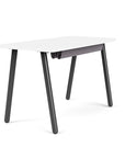 Back view of the SitOnIt Reya Office Desk with Angled Metal Legs. The legs are Black with a White top. Kansas City Office Furniture