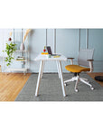 Reya Office Desk with Angled Metal Legs - Kansas City Office Furniture