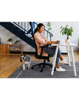 Reya Office Desk with Angled Metal Legs. Kansas City Office Furniture.