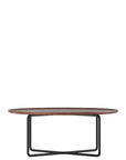 Friant Roke Coffee Table with raised edge and metal frame. Kansas City office furniture