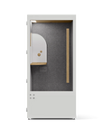 White Room Phone Booth, a soundproof privacy pod with a built-in desk. Kansas City Office Furniture