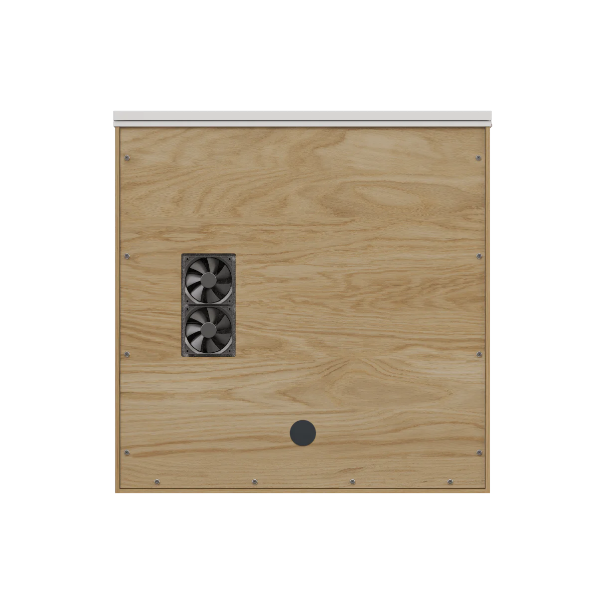 Top view of a White Room Phone Booth and its ventilation.  A soundproof privacy pod with a built-in desk. Kansas City Office Furniture