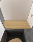 Inside view of a White Room Phone Booth, a soundproof privacy pod with a built-in desk. Kansas City Office Furniture