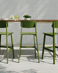 Grand Rapids Chair Company. Sadie II Outdoor Barstools around Bowen outdoor table. Kansas City office furniture.
