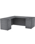 Storlie Classic L Shaped Double Pedestal Office Desk in New Grey. 36 x 72 Work Surface with 24 x 48 Return. L Desk. Box Box File and File File Storage. BBF and FF drawers. Kansas City Office Furniture.