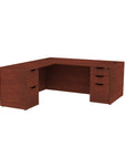 Storlie Classic L Shaped Double Pedestal Office Desk in Cherry. 36x72 Work Surface with 24x48 Return. L Desk. Box Box File and File File Storage. BBF and FF drawers. Kansas City Office Furniture.