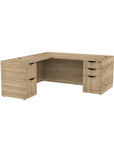 Storlie Classic L Shaped Double Pedestal Office Desk in Aspen. 36x72 Work Surface with 24x48 Return. L Desk. Box Box File and File File Storage. BBF and FF drawers. Kansas City Office Furniture.