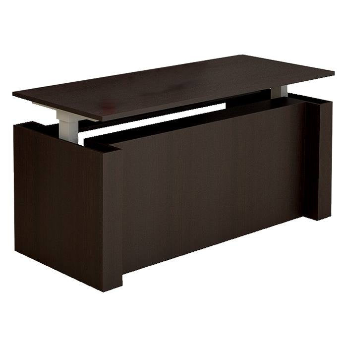 Executive Laminate 30"x72" Height Adjustable Desk in Espresso Laminate with Silver base - Kansas City Office Furniture