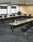 Vogue Conference Chair Mid-Back in Black PU in a training room - Kansas City Office Furniture