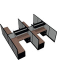 Top Down view of the 4 Person DFT 6ft x 6ft Cubicle Desk - 50"H - Kansas City Office Furniture