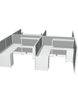 Side view of the 4 Person DFT 6ft x 6ft Cubicle Desk - 50"H - Kansas City Office Furniture