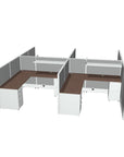 Side view of the 4 Person DFT 6ft x 6ft Cubicle Desk - 50"H - Kansas City Office Furniture