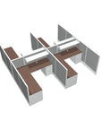Top down view of the 4 Person DFT 6ft x 6ft Cubicle Desk - 50"H - Kansas City Office Furniture