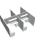 Top Down view of a 4 Person DFT 6ft x 6ft Cubicle Desk - 66"H - Kansas City Office Furniture