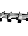 Side view of the 6 Person DFT 6ft x 6ft Cubicle Desk - 50"H - Kansas City Office Furniture
