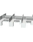 Side view of the 6 Person DFT 6ft x 6ft Cubicle Desk - 50"H - Kansas City Office Furniture