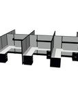 Side view of a 6 Person DFT 6ft x 6ft Cubicle Desk - 66"H - Kansas City Office Furniture