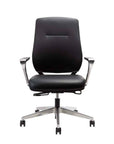 Auburn Conference Chair with Black fabric seat and back. Polished aluminum frame. Ergonomic Desk chair. Kansas City, Missouri.